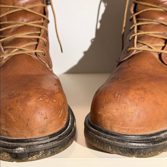 Red Wing Shoes Tan Leather Steel Toe Boots - Picture 8 of 8